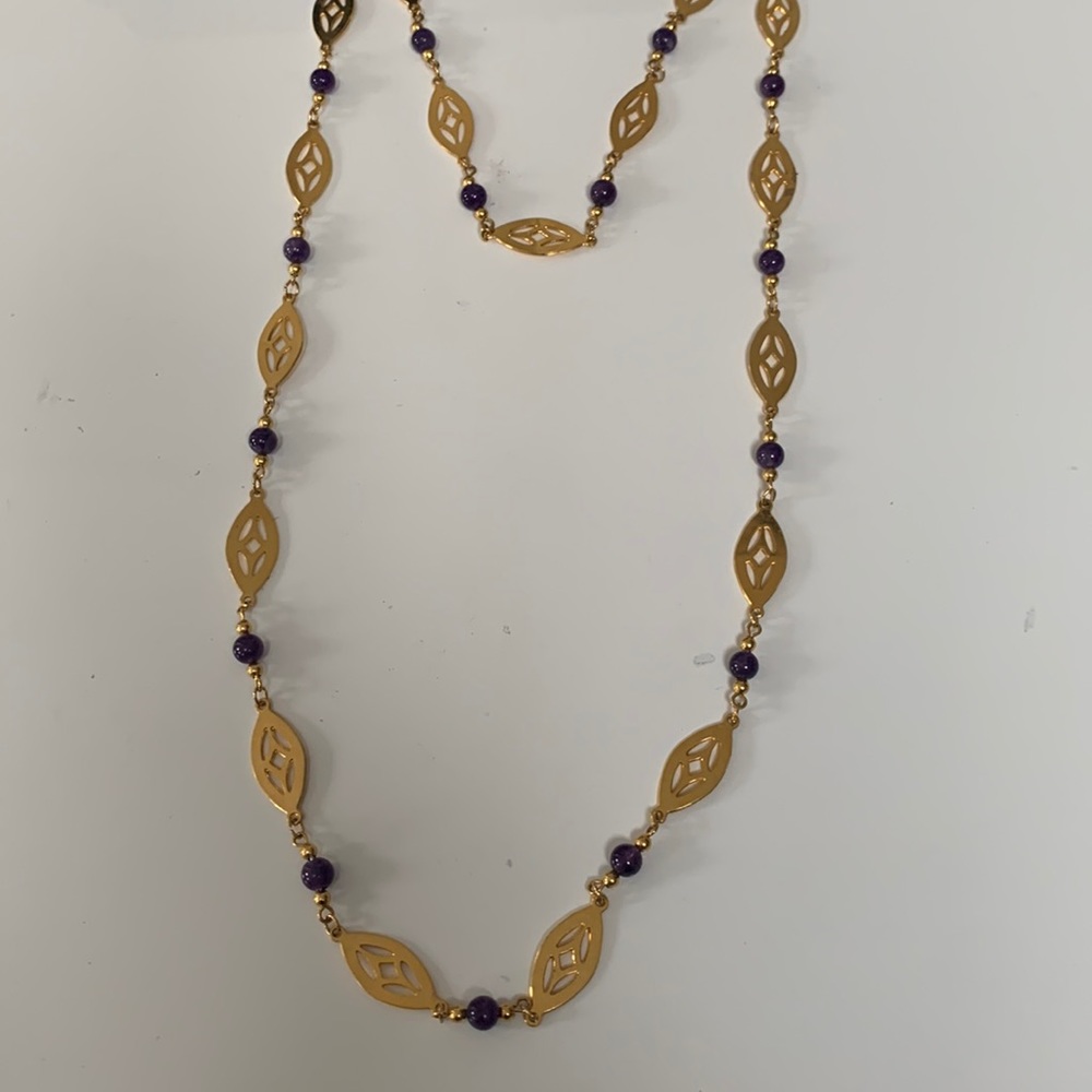 Gold‎ tone and purple like amethyst stone